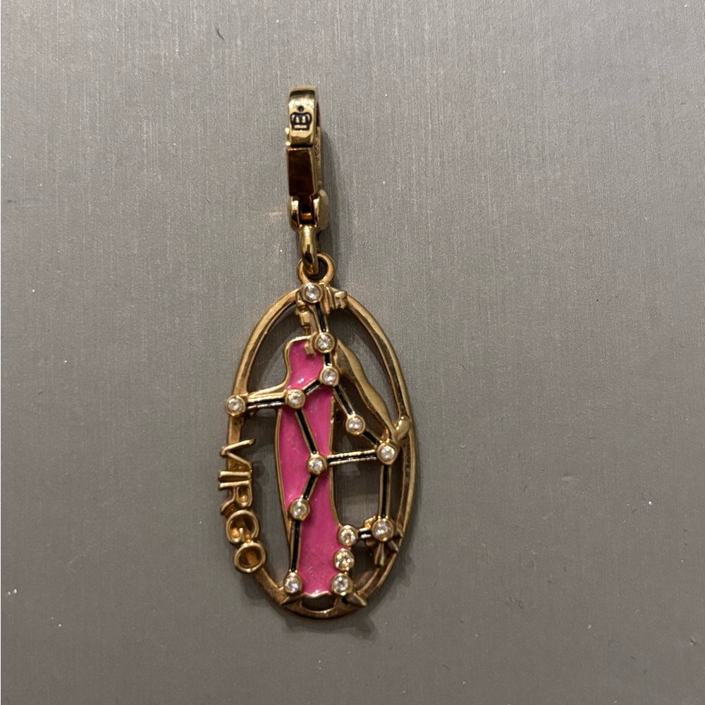 Juicy Couture Gold and Pink Virgo Charm with Crystals